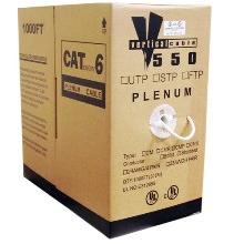 Cat 6 Plenum Cable 1000 ft spool - White Color-order by the foot!