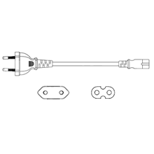 Euro CEE 7/16 to IEC C7 2.5A 250V - 2 Meter