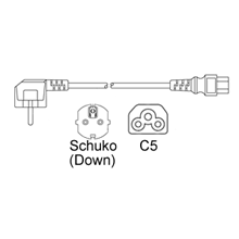 Schuko CEE7/7 Down to IEC C5 2.5A 250V