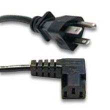 6FT PC Power Cord 18/3 C13 to 5-15P- Right angle Connector