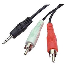 Audio Cables 3.5mm Stereo Plug to RCA Plug Splitter 25'