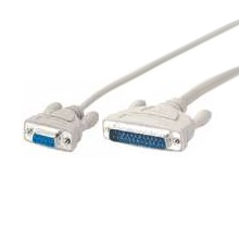 6FT DB9F to DB25M Null Modem Cable