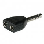 6.3mm (1/4in) Stereo Male to Dual 3.5mm Stereo Female Adapter