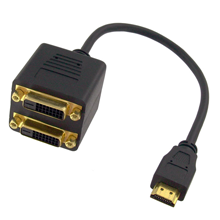 Video Splitter - HDMI Male to DVI-D Female X 2