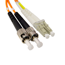 LC to ST 50 Micron OM2 Fiber Optic Cables- Orange Jacket