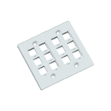TWELVE OUTLET FLUSH Wall Plate-White