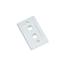 Dual OUTLET FLUSH Wall Plate- White