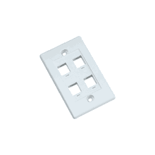 Four Outlet Flush Wall Plate- White