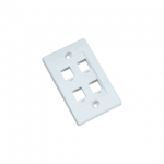 Four Outlet Flush Wall Plate- White