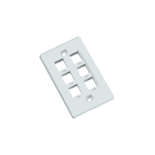 SIX OUTLET FLUSH Wall Plate-White