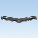 DataPatch 24-port category 5e punchdown angled patch panel in black, (1 RU).