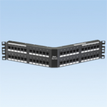 DataPatch 48-port category 5e punchdown angled patch panel in black, (2 RU).