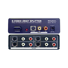 1:4 ShinyBow S-Video + Audio Distribution Amplifier Splitter