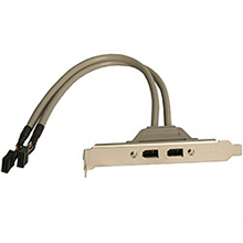 "Dual FireWire Ports PC Case Slot Bracket