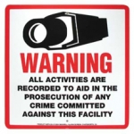 Surveillance Warning Sign English 10.5x10.5