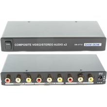 Composite Video and Stereo Audio Distribution Amplifier - 1 to 2 A/V