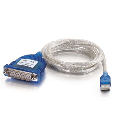 6ft USB Serial DB25 Adapter Cable- USB A-Male to DB25 Male