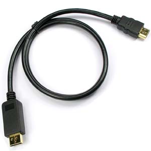 10Ft Display Port Male To HDMI Male Cable
