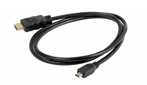 black Micro HDMI Type D to Full Size HDMI 1.4 Cable