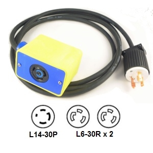 NEMA L14-30P to 2 x L6-30R Pendant Power Cords