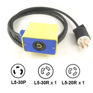 NEMA L5-30P to 1x L5-30R / 1x L5-20R Pendant Power Cords
