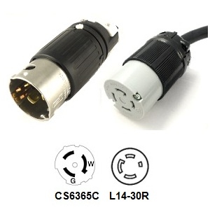 CA Style CS6365C to L14-30R Power Cord Plug Adapter