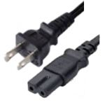 AC Power Cord NEMA 1-15 Plug to IEC 60320 C7 Connector Polarized 15 Feet 10a/125v