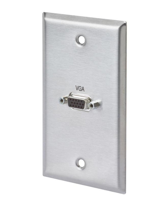 VGA Female Feed-Thru Stainless Steel Wall Plate