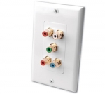 RGB Component Video with Audio Wall Plate- White