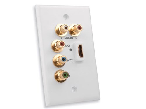 HDMI Wall plate with Component Video Cable- White