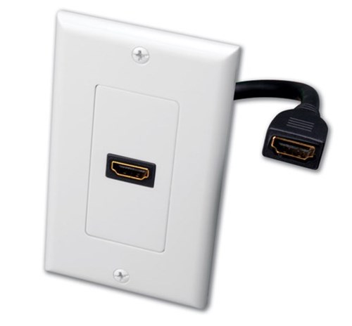 Single HDMI Pigtail DÃ©cor Wall Plate