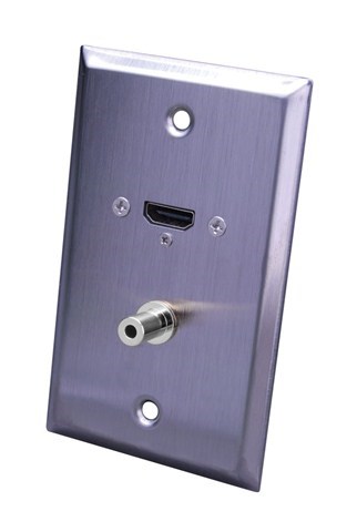 Stainless Steel HDMI + 3.5mm Wall Plate