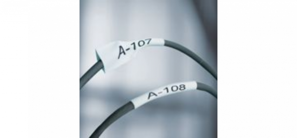 "IND Heat-Shrink Tube 3/4"" Black on White"