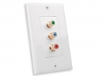 RGB Component Video Triple RCA Jacks DÃÂ©cor Wall Plate- White