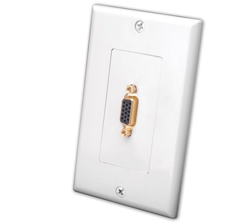 Slim Line S-VGA Wall Plates-Single & White