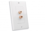 Binding Post Decor Wall Plate- 8 Gold Posts & White