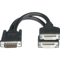 9in One LFH-59 (DMS-59) Male to Two DVI-I Female Cable