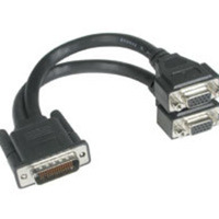 9in One LFH-59 (DMS-59) Male to Two HD15 VGA Female Cable