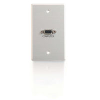 Single Gang HD15 Wall Plate - Brushed Aluminum