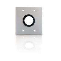 Double Gang 1.5in Grommet Wall Plate - Brushed Aluminum