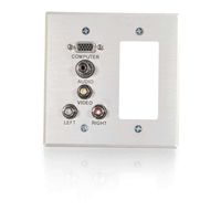 Double Gang HD15 + 3.5mm + RCA Audio/Video + Decora-Style Cut-Out Wall Plate - Brushed Aluminum