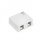 QuickPort Surface Mount Housing 2-port White. Includes 1 blank QuickPort insert.