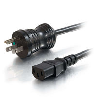 black 18 AWG Hospital Grade Power Cord NEMA 5-15P to IEC320C13 - shop cables.com.