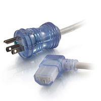 Gray 18 AWG right angle Hospital Grade Power Cord NEMA 5-15P to IEC320C13R - shop cables.com.