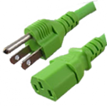 5-15 Plug Male to C13 Connector Female 1 Feet 15 Amp 14/3 125v Power Cord- Green
