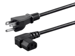 NEMA 5-15P to C13 Left Angle Power Cord 10 Amp/18AWG - 3 Feet