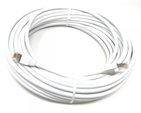 Cat6A White 25 Feet Outdoor Waterproof Shielded Direct Burial Ethernet Cable