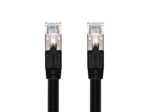 Black Cat6A 10GB POE Shielded Ethernet Cable - shop cables.com.
