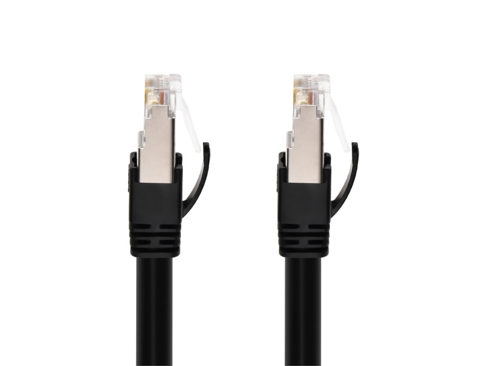 10ft - Cat6A 10GB POE Shielded Ethernet Cable that carries up to 90Watt DC Power - Black