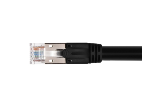 10ft - Cat6A 10GB POE Shielded Ethernet Cable that carries up to 90Watt DC Power - Black